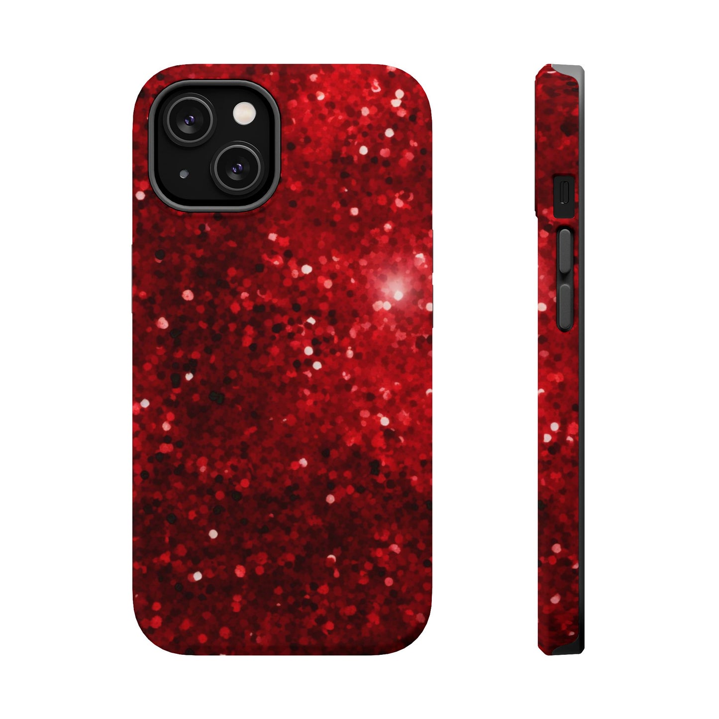 Crimson Glow Glitter MagSafe Case