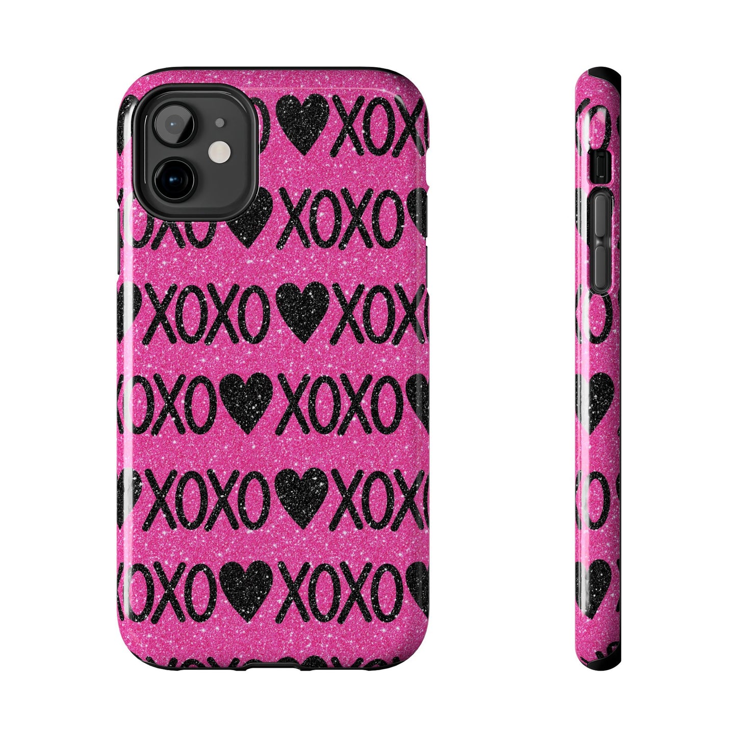 XOXO Glitter Hearts iPhone Case