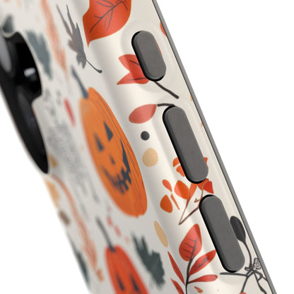 Halloween Pumpkin & Skeleton MagSafe iPhone Case – Spooky Autumn Design