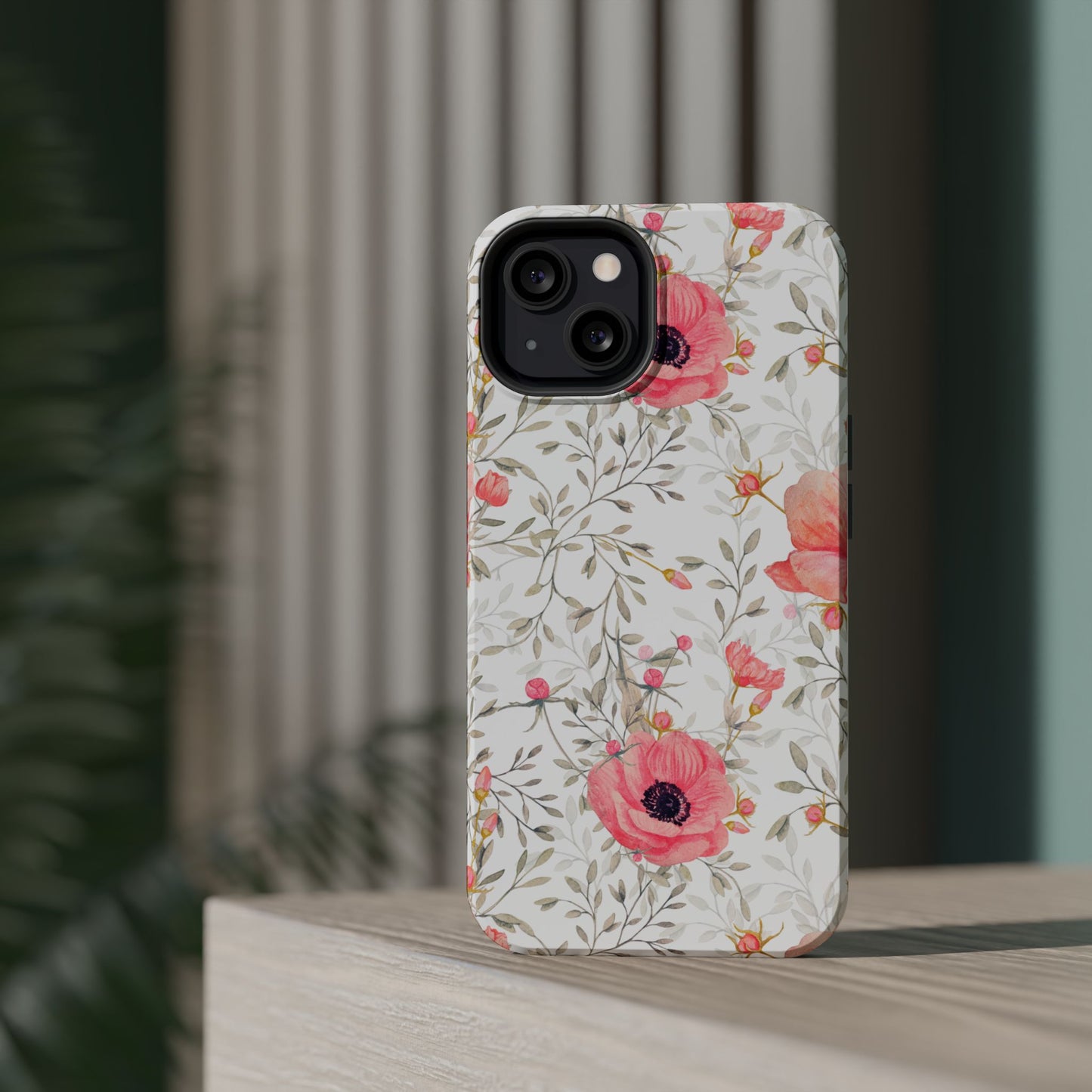 Pink Floral Watercolor MagSafe iPhone Case – Elegant Blossom Design with Magnetic Compatibility