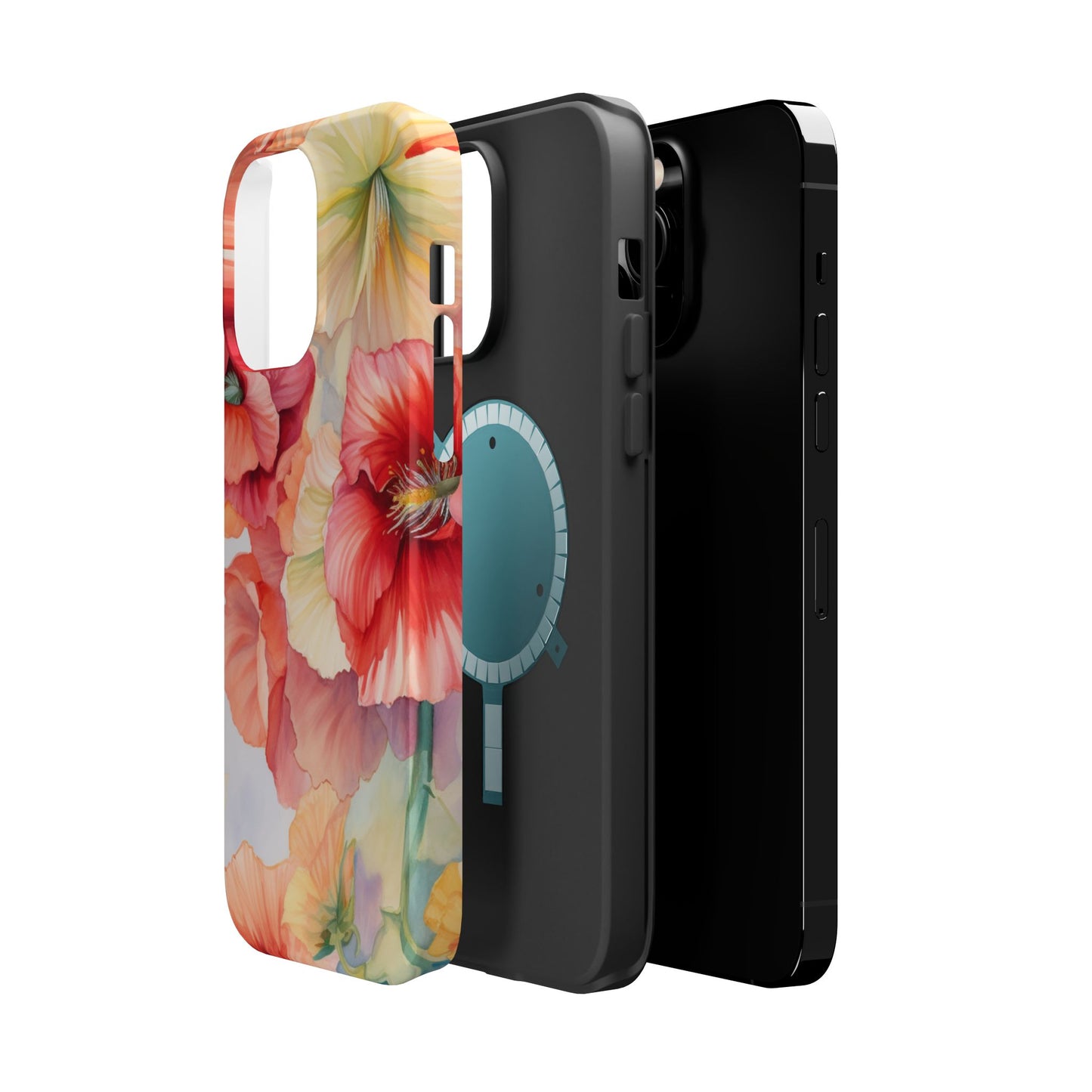 Gumamela Blush Pink Watercolor Floral – MagSafe Compatible iPhone Case