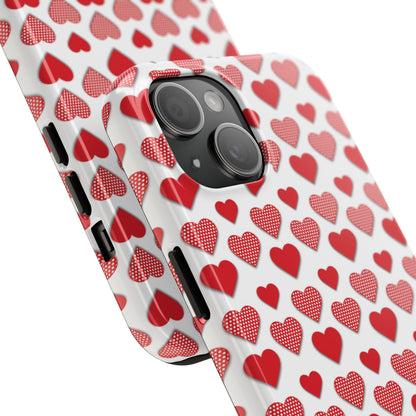 Red & Polka Dot Hearts iPhone Case