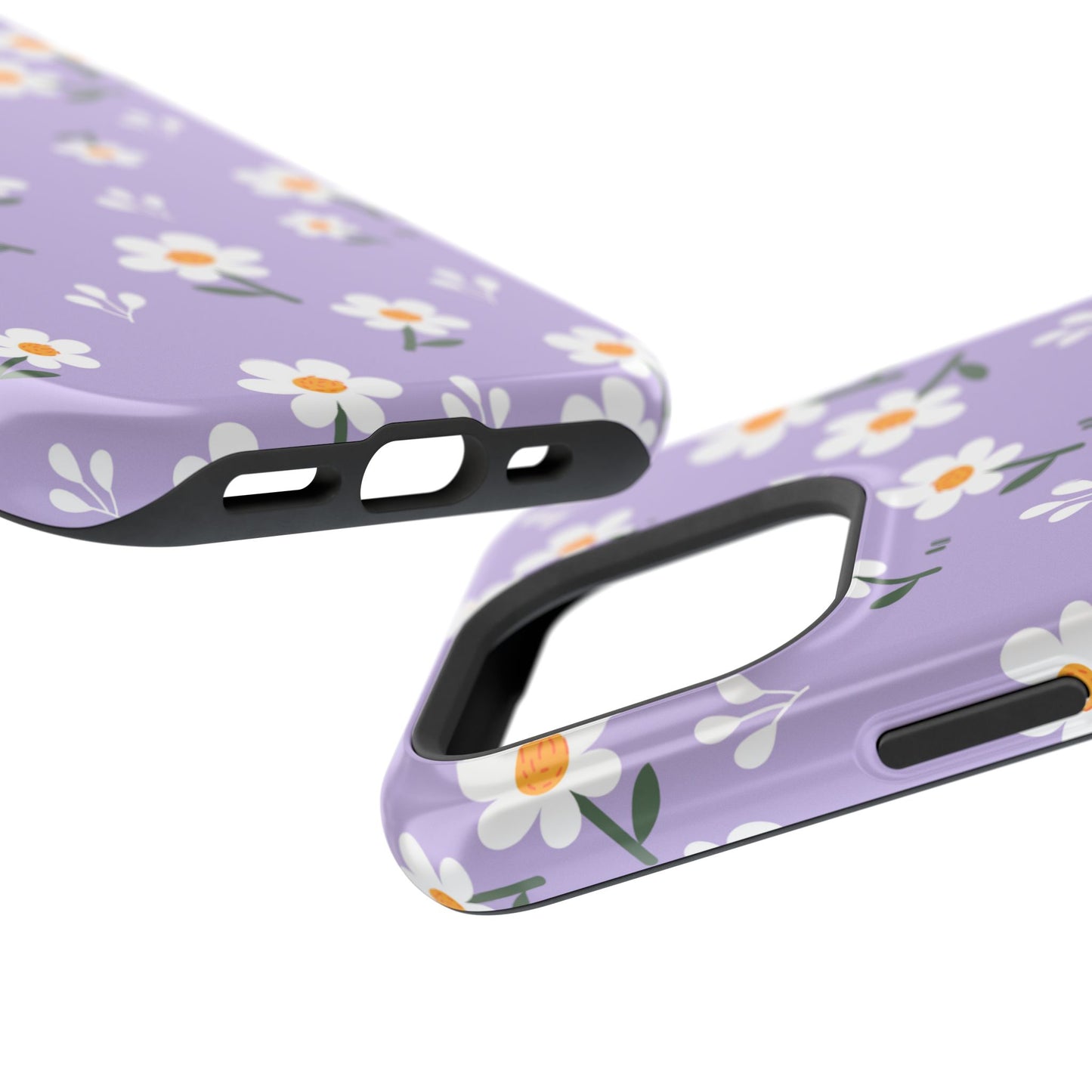 Purple Daisy Garden MagSafe  iPhone Case – Soft Lavender Background, Shockproof Protection with Slim Fit