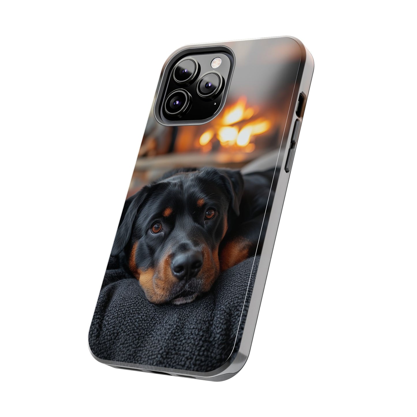 Warm Rottweiler by the Fireplace Samsung Galaxy Case – Rustic Charm for Dog Lovers