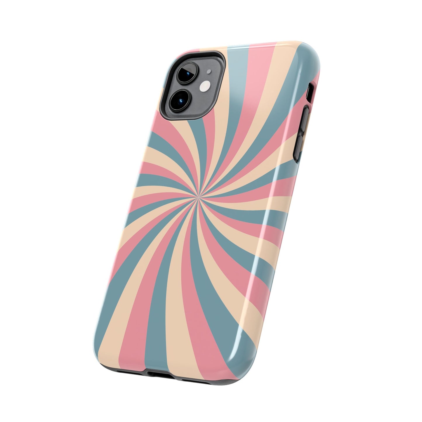 Vintage Pastel Swirl iPhone Case – Dual-Layer Protection with 70s-Inspired Design