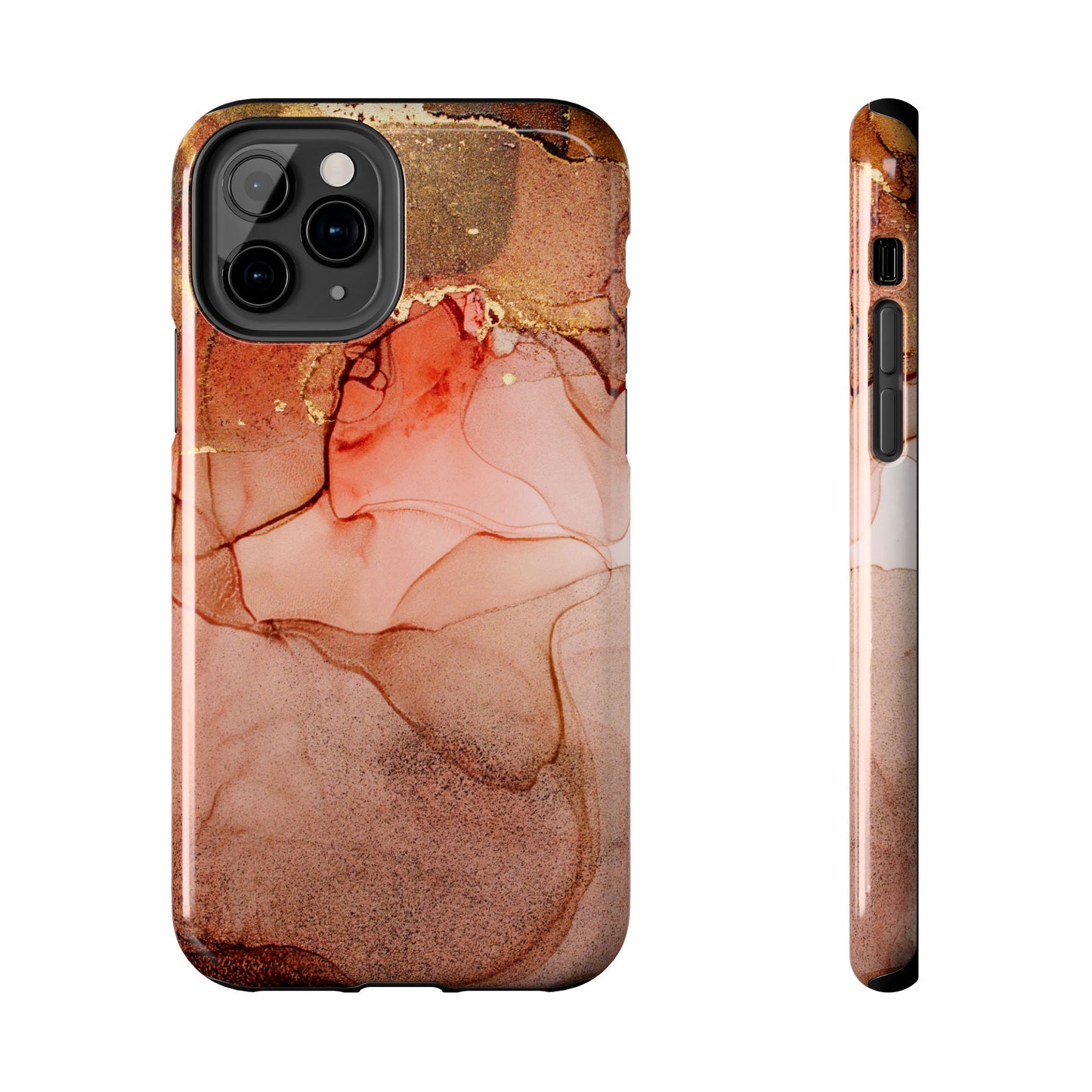 Ruby Red Marble Samsung Galaxy Case - Elegant Red Marble with Gold Accents