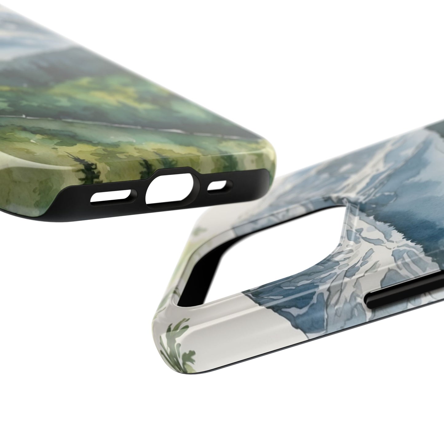 Watercolor Alpine Mountainscape - iPhone Case