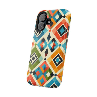 Harlequin Geometric MagSafe iPhone Case - Vibrant Abstract Protective Cover