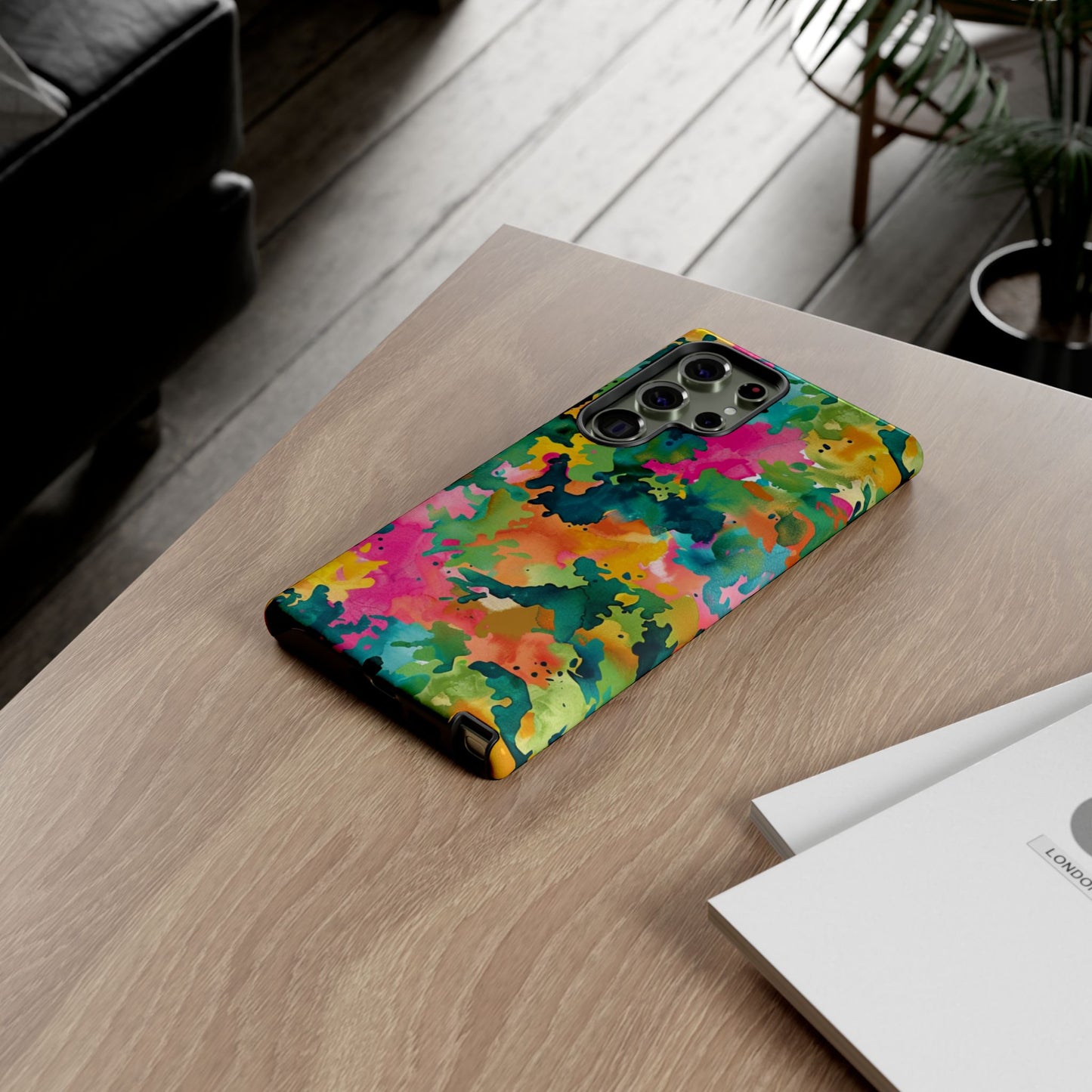 Vibrant Watercolor Splash Samsung Galaxy Case – Multicolor Abstract Artistic Design