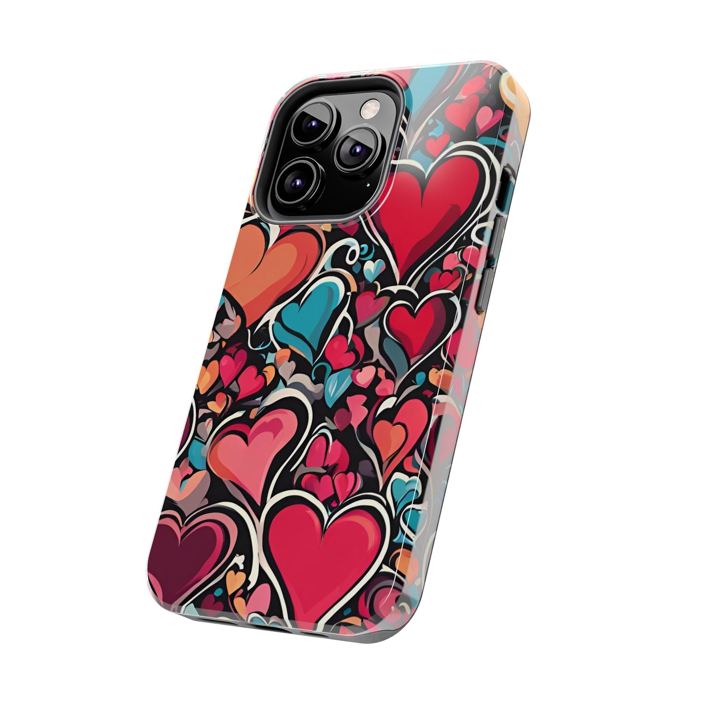 Vibrant Multicolor Heart Art – iPhone Case