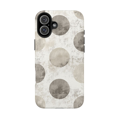 Vintage Polka Dot iPhone Case - Minimalist Neutral Protective Cover