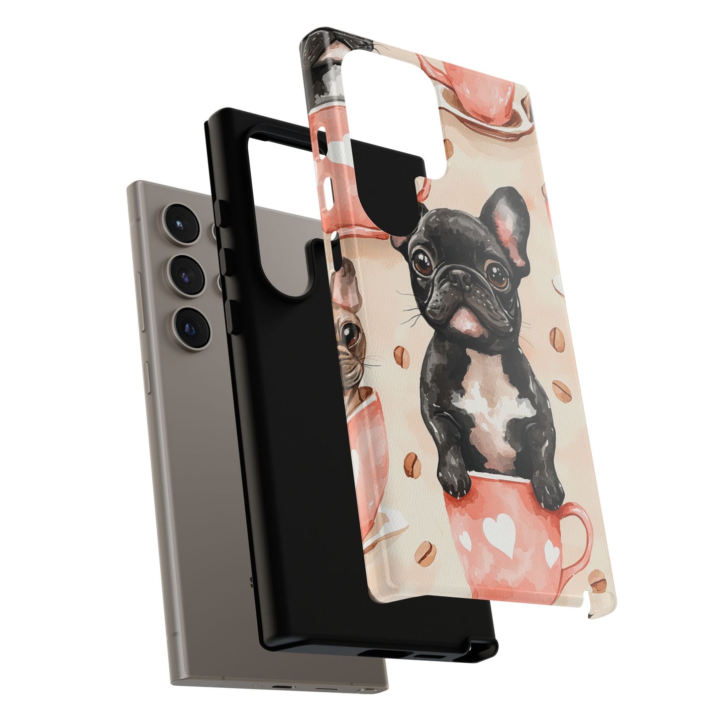 French Bulldog in Coffee Cup  Samsung Galaxy  Case – Cute Dog Art, Shockproof & Slim Design