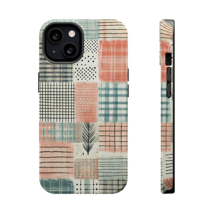 Rustic Patchwork MagSafe iPhone Case | Farmhouse Style & Shockproof