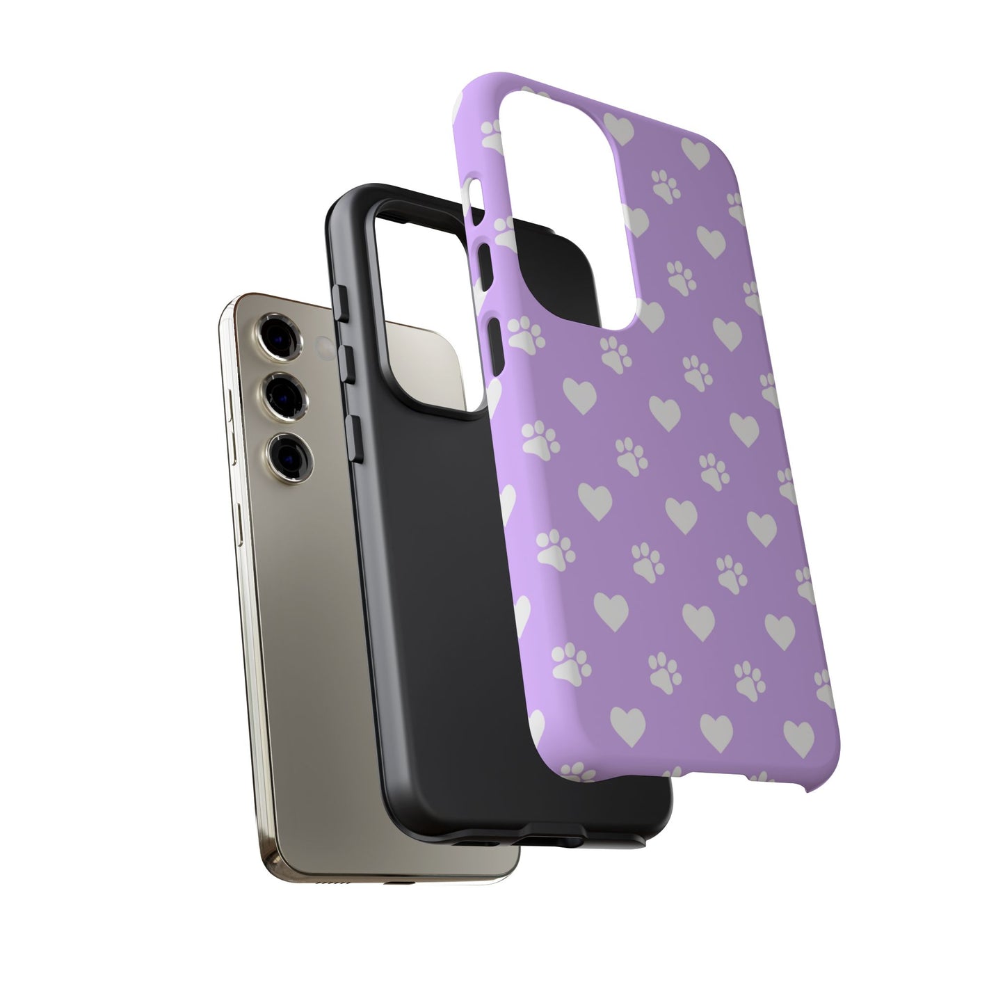 Lilac Paw Prints & Hearts – Samsung Galaxy Case