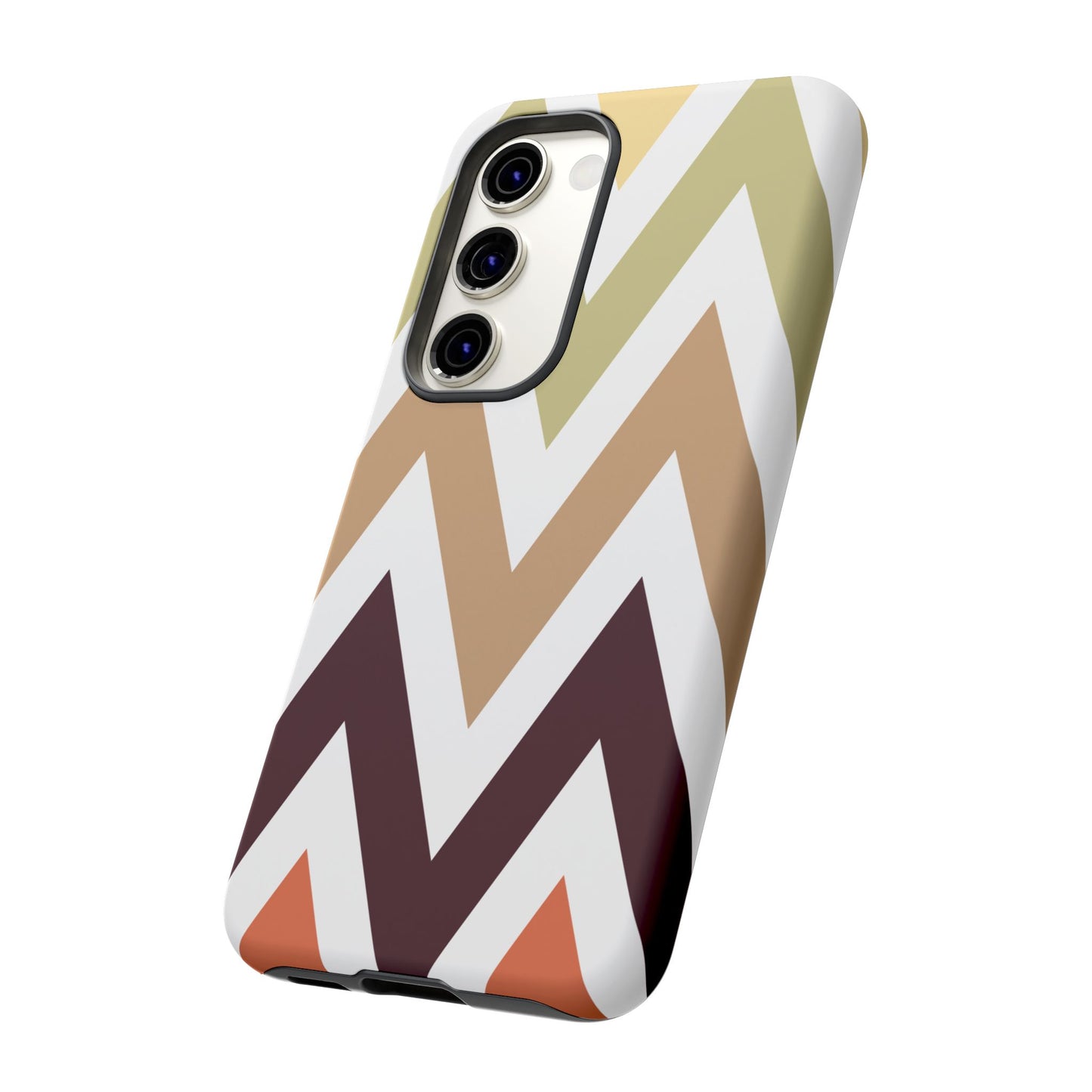 Earthy Chevron Samsung Galaxy Case – Boho-Inspired Design with Dual-Layer Protection