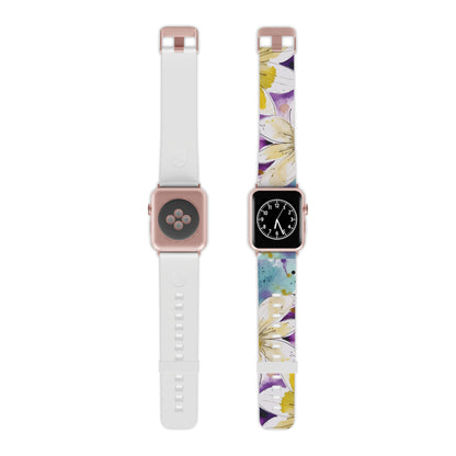 Abstract Floral Watercolor Splash Apple Watch Band