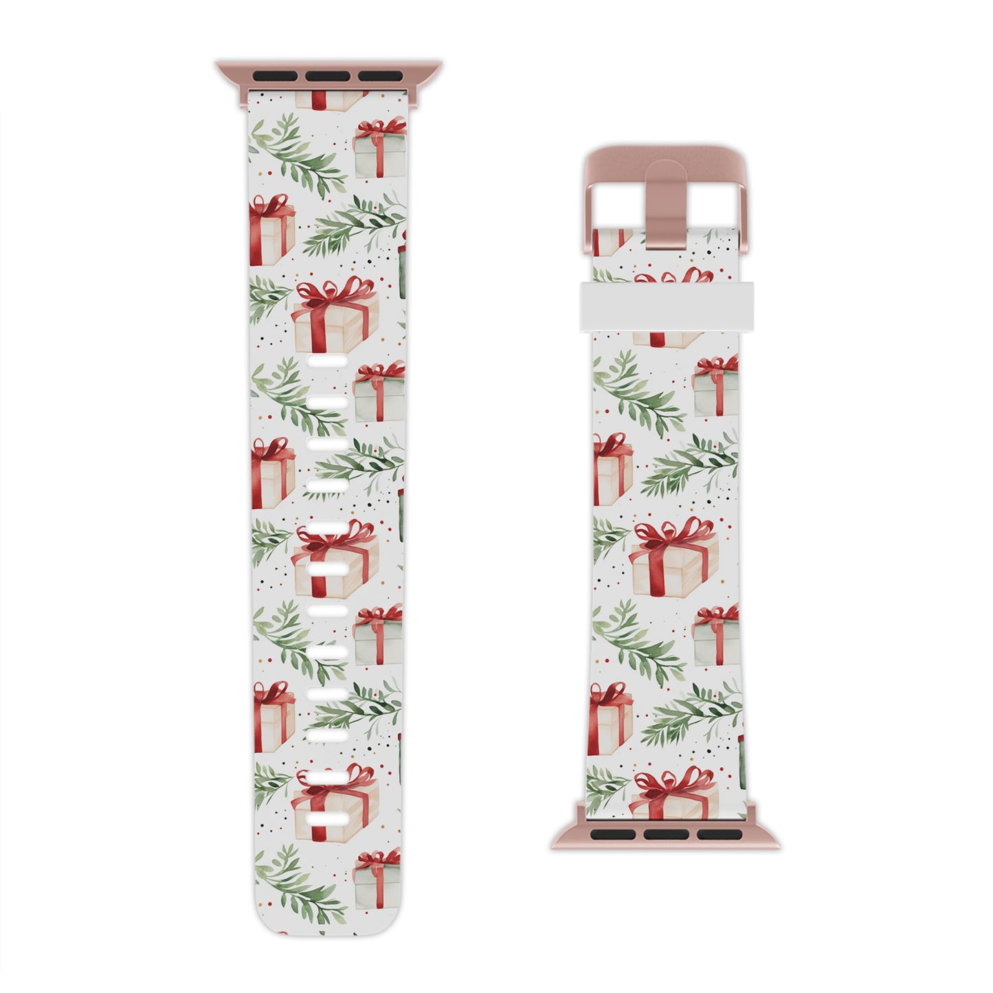 Watercolor Holiday Gifts & Greenery Apple Watch Band