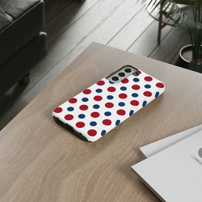 Patriotic Navy, White, and Red Polka Dot Samsung Galaxy Case