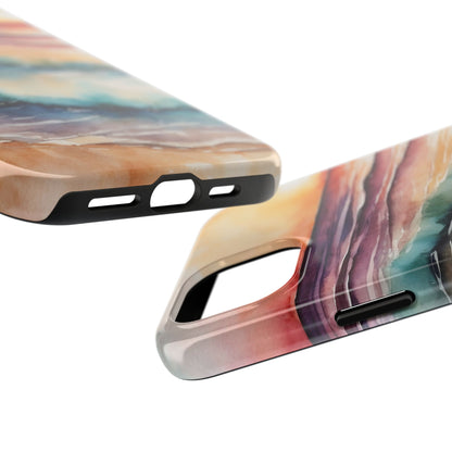 Sunset Waves iPhone Case – Vibrant Watercolor Design