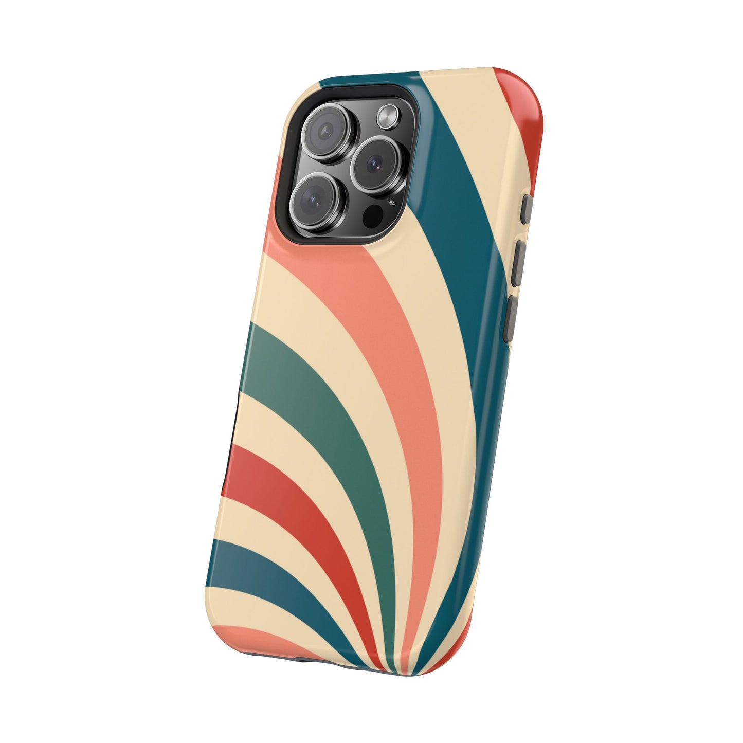 Retro Sunburst Swirl MagSafe iPhone Case – Dual-Layer Protection with Bold 70s Vibes