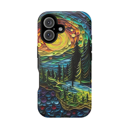 Radiant Forest Sunset MagSafe iPhone Case – Artistic Landscape Design