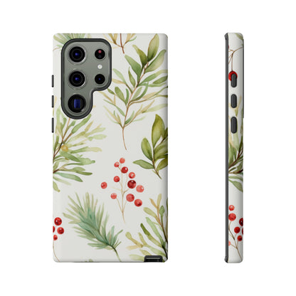 Winter Greenery & Berry Watercolor – Samsung Galaxy Series Case