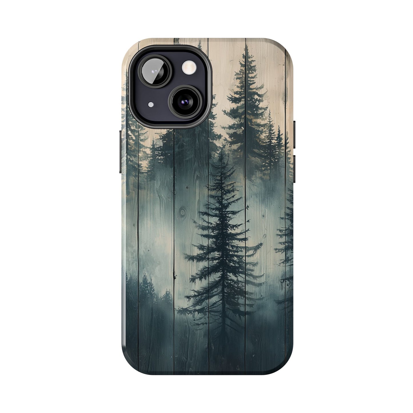 Misty Pine Forest Iphone Case - Nature-Inspired Wood Design Protective Cover