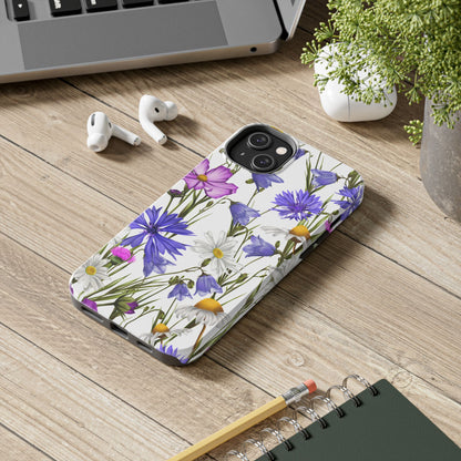 Wildflower Meadow iPhone Case – Purple, Blue, and White Floral Design