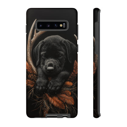 Charming Black Labrador Puppy on Feathers Samsung Galaxy Case