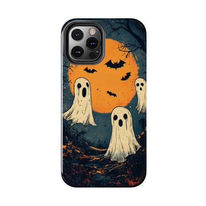 Haunted Ghosts & Full Moon iPhone Case – Spooky Halloween Design