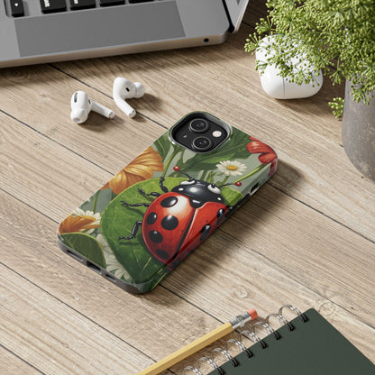 Ladybug Garden iPhone Case – Blooming Floral Art