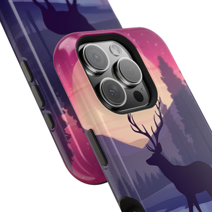 Twilight Elegance: Stag Reflection – MagSafe iPhone Case