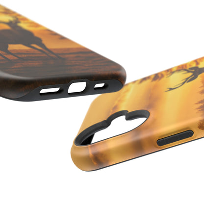 Sunset Majesty: Regal Stag – MagSafe iPhone Case