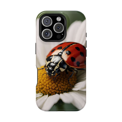 MagSafe iPhone Case: Ladybug on White Daisy