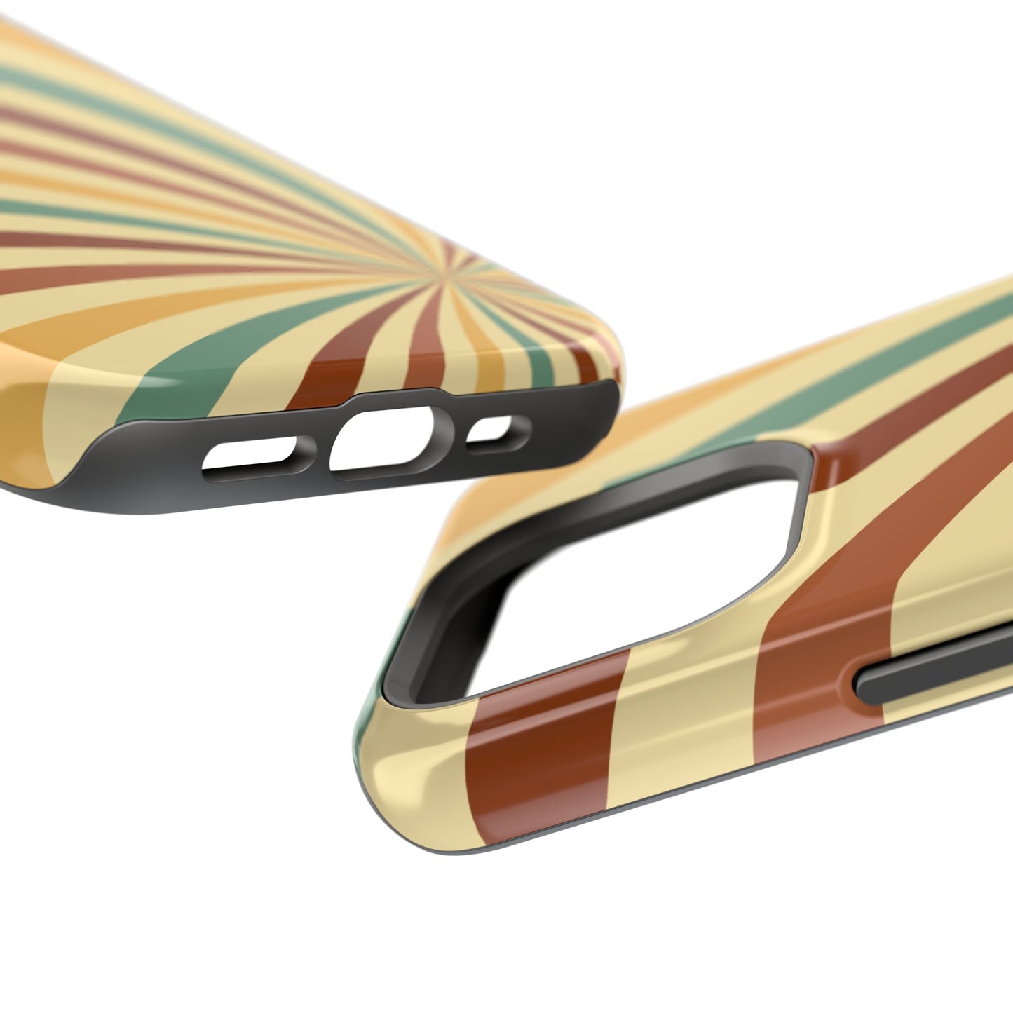 Earthy Retro Swirl MagSafe iPhone Case – Dual-Layer Protection with 70s-Inspired Earth Tones