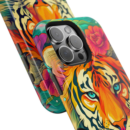 Fierce Rainbow Tiger Art - MagSafe iPhone Case