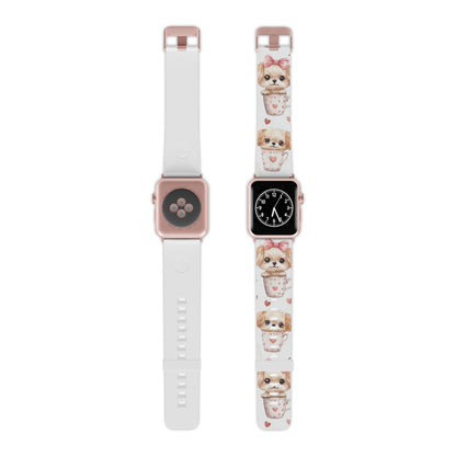 Cute Puppies in Heart Apple Watch Band