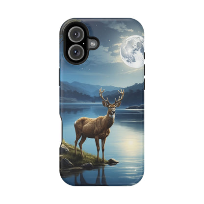 Moonlit Elegance: Stag by the Lake – MagSafe iPhone Case