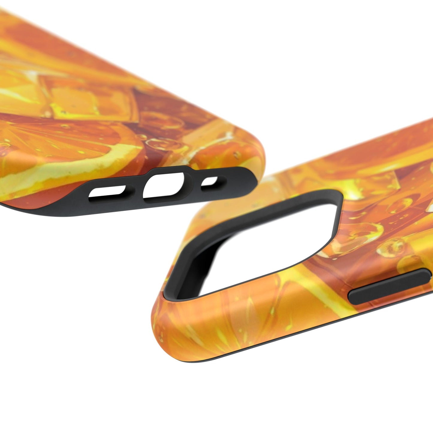 Citrus Splash MagSafe iPhone Case – Bright Orange Slices & Ice, Dual-Layer Protection