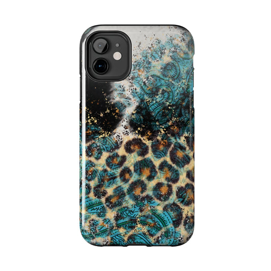 Turquoise Paisley Cowhide Leopard - iPhone Series Case