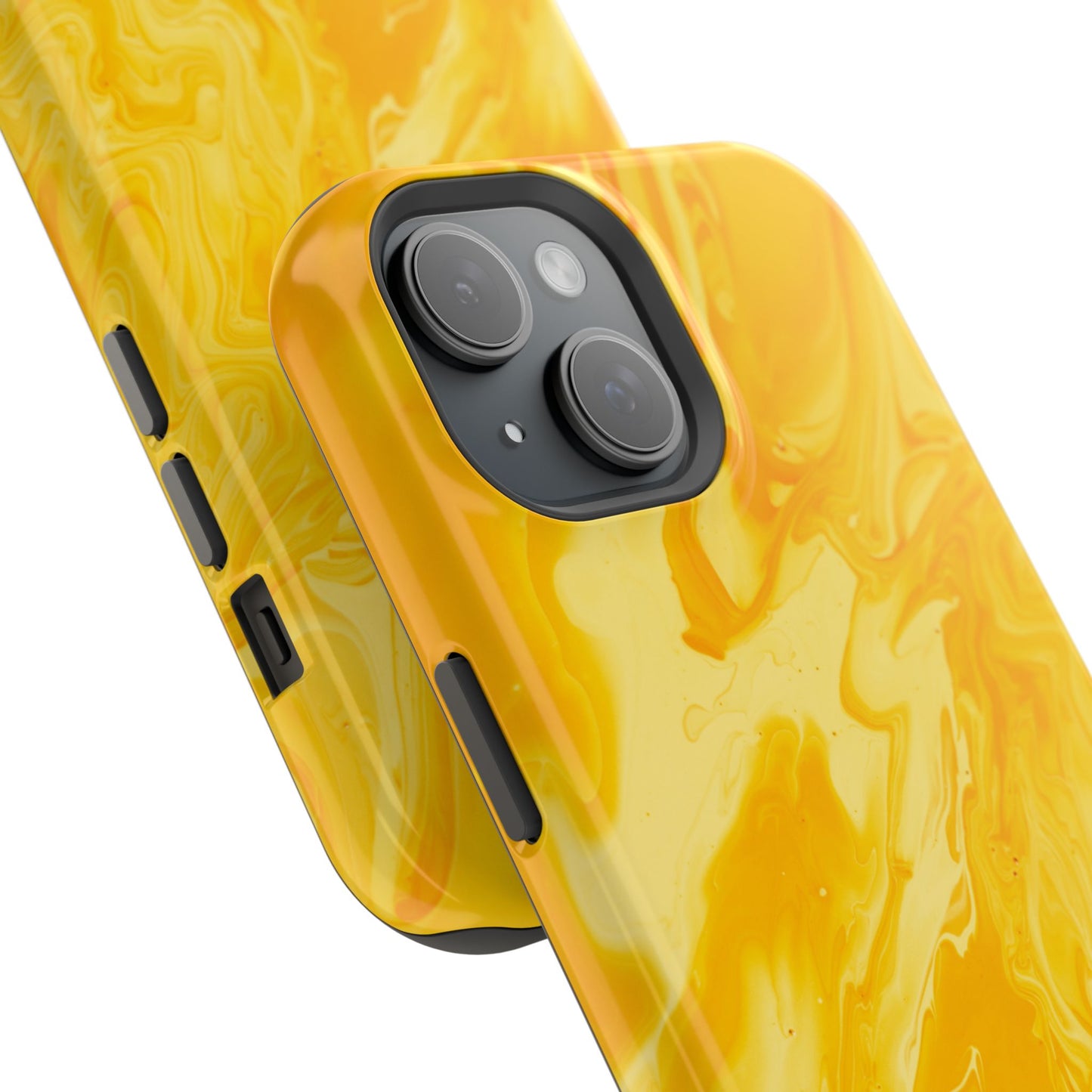 Luxe Yellow Marble MagSafe iPhone Case – Bold Golden Elegance with Magnetic Precision