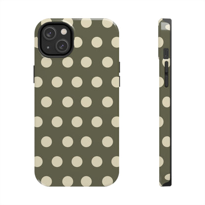 Vintage Green & Cream Polka Dots – iPhone Case