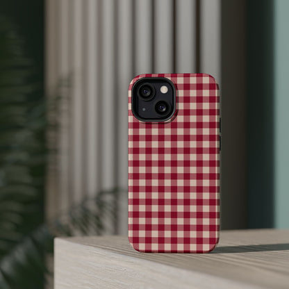 Vintage Red Gingham Check – MagSafe iPhone Case