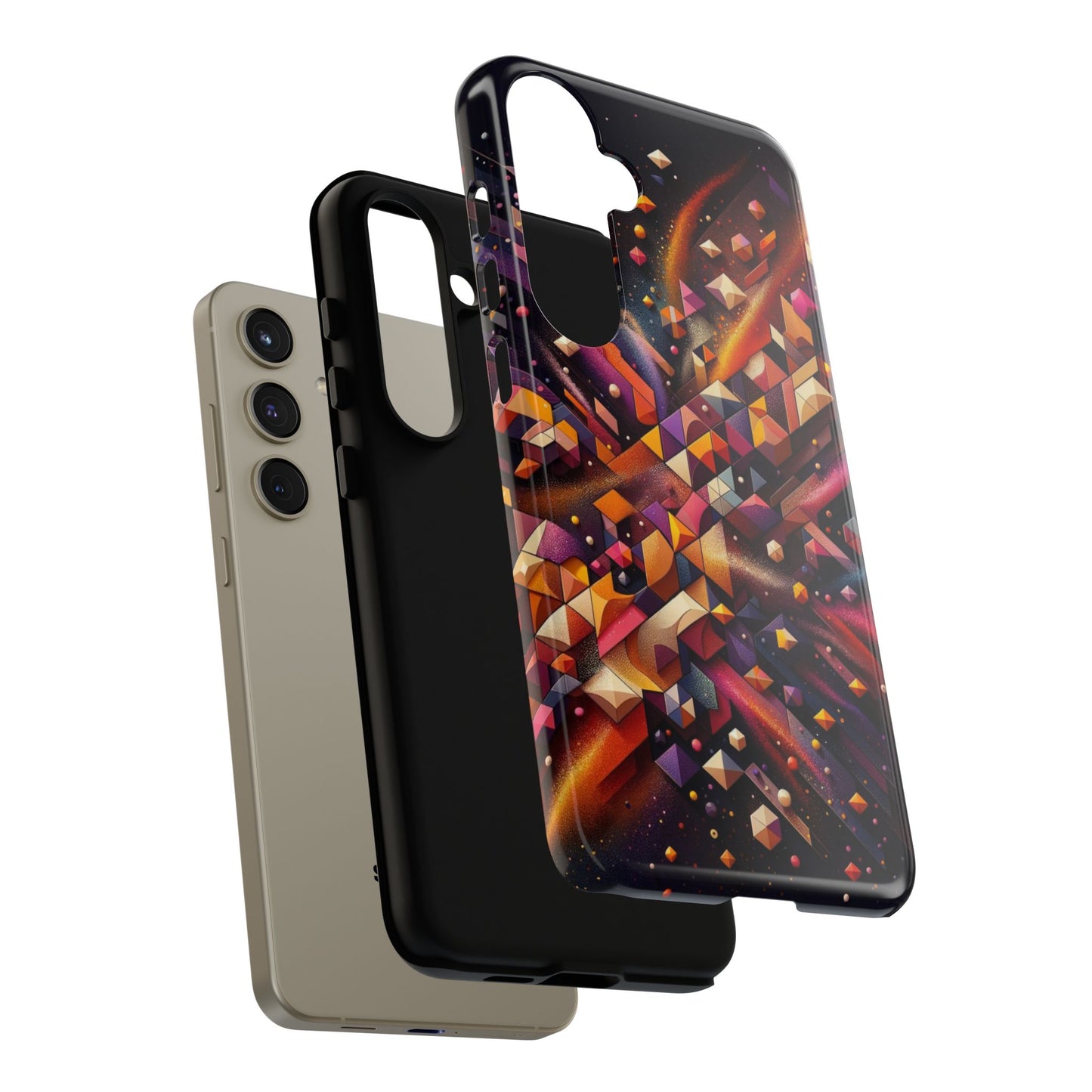 Vibrant Geometric Case | Futuristic Cosmic Art