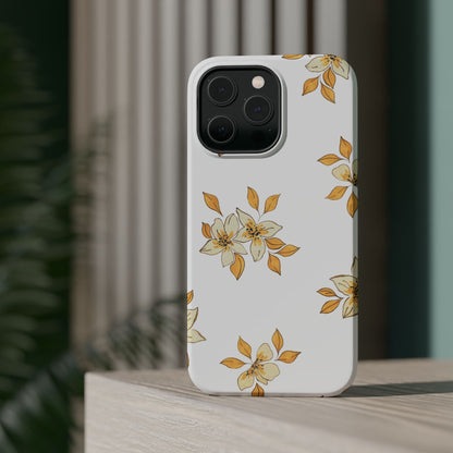 Delicate Yellow Blossom MagSafe iPhone Case – Minimalist Floral Design with Matte Finish