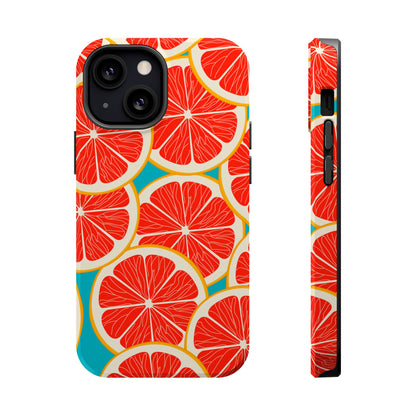 Ruby Grapefruit Pop Tough MagSafe iPhone Case – Vibrant Citrus Design, Shock-Resistant Protection