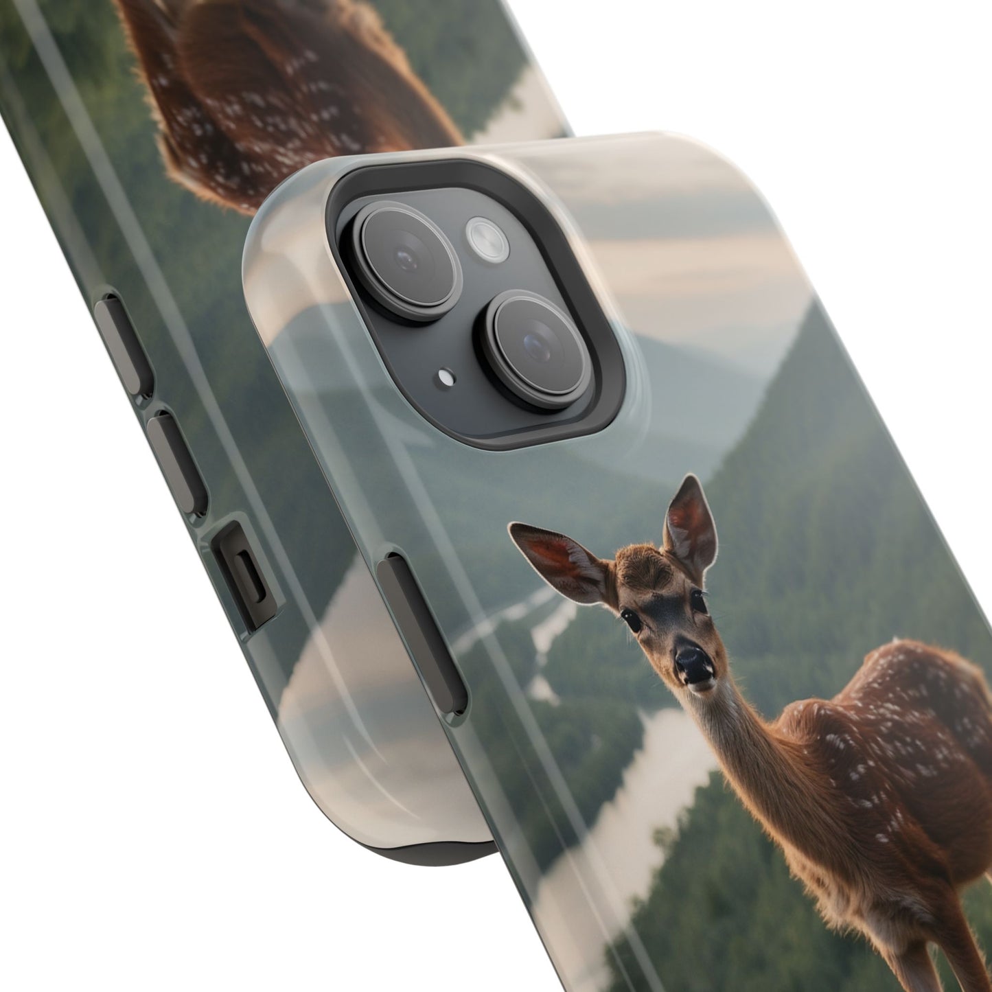 Majestic Fawn Overlooking Mountain Vista MagSafe iPhone Case