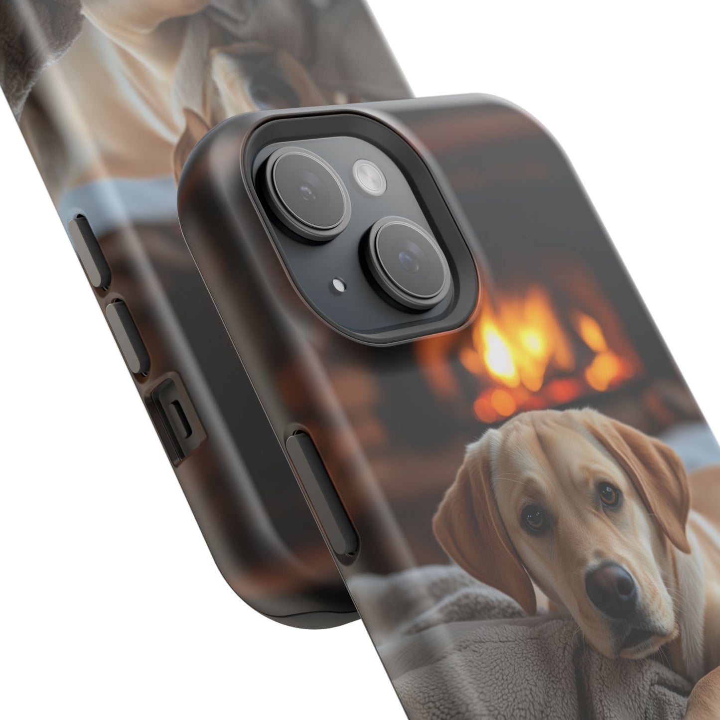 Cozy Golden Retriever by the Fireplace - MagSafe Case