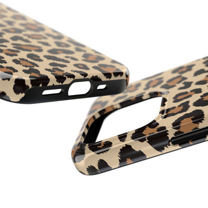 Wild Leopard Print Tough iPhone Case – Bold Animal Pattern Design with Dual-Layer Protection