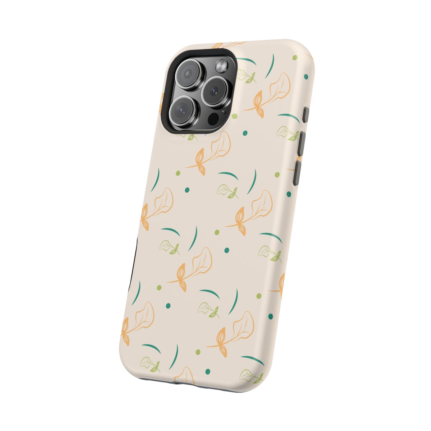 Soft Pastel Abstract Floral Tough MagSafe iPhone Case – Playful Minimalist Design with Dual-Layer Protection